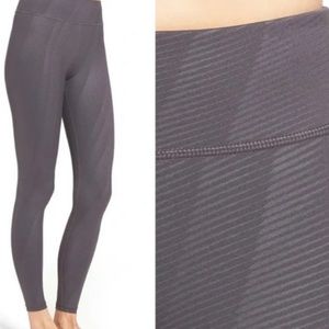 Free People Movement Light Gray Abstract Stripe High-Rise Leggings